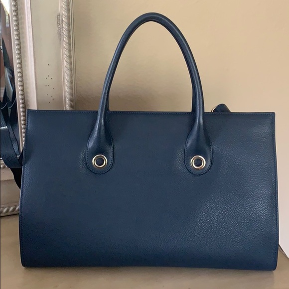 Brand New Jimmy Choo Riley Navy Leather Tote - Picture 7 of 11